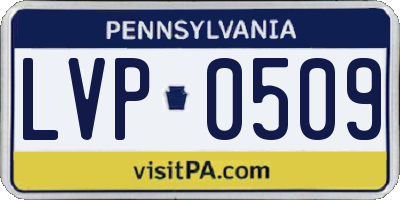 PA license plate LVP0509