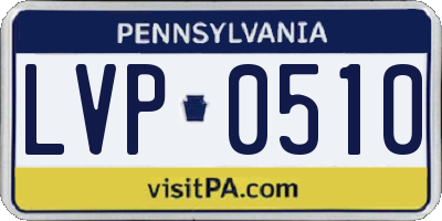 PA license plate LVP0510