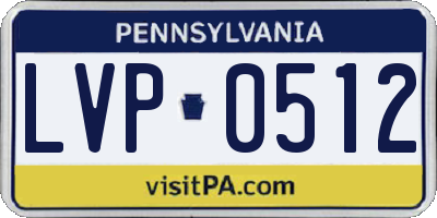 PA license plate LVP0512