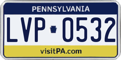 PA license plate LVP0532