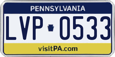 PA license plate LVP0533