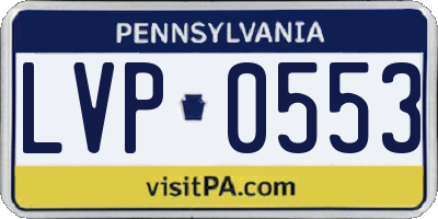 PA license plate LVP0553