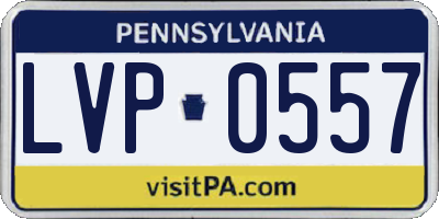 PA license plate LVP0557