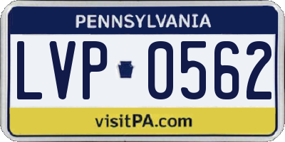PA license plate LVP0562