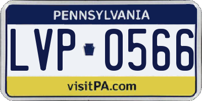 PA license plate LVP0566