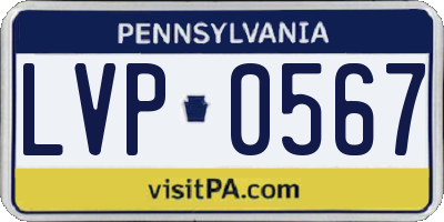 PA license plate LVP0567