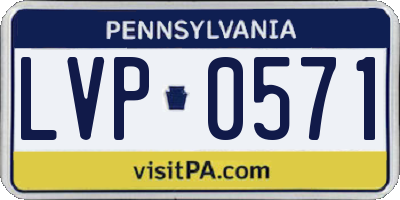 PA license plate LVP0571