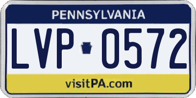 PA license plate LVP0572