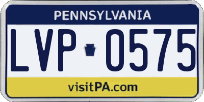 PA license plate LVP0575