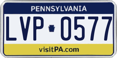 PA license plate LVP0577