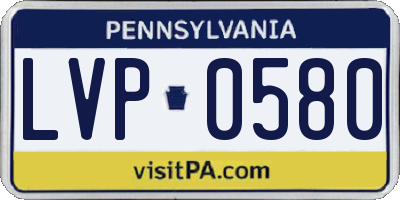 PA license plate LVP0580