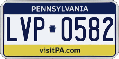 PA license plate LVP0582