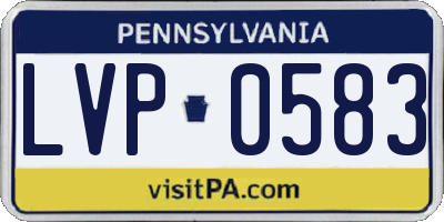 PA license plate LVP0583