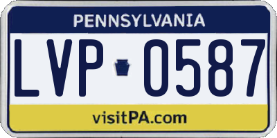PA license plate LVP0587