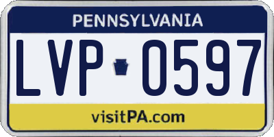 PA license plate LVP0597