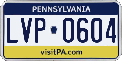 PA license plate LVP0604