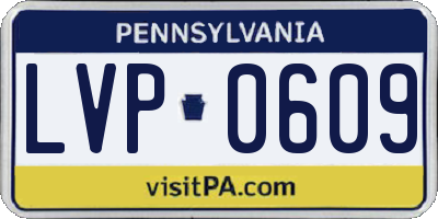 PA license plate LVP0609