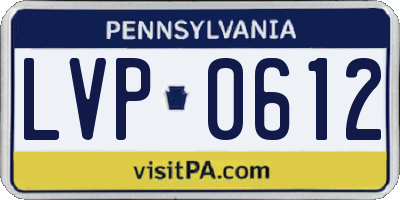 PA license plate LVP0612