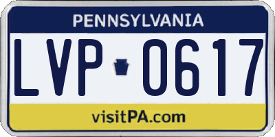 PA license plate LVP0617