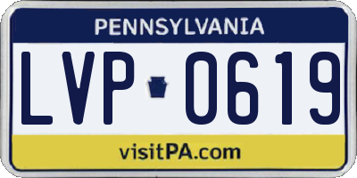 PA license plate LVP0619