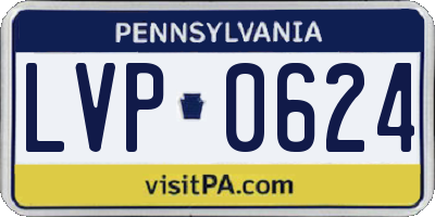 PA license plate LVP0624