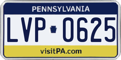 PA license plate LVP0625