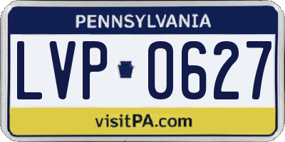 PA license plate LVP0627