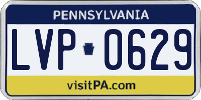 PA license plate LVP0629