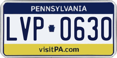 PA license plate LVP0630