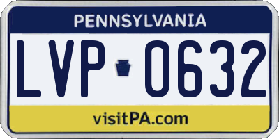 PA license plate LVP0632