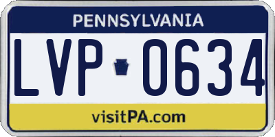 PA license plate LVP0634