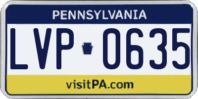 PA license plate LVP0635