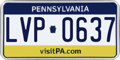 PA license plate LVP0637