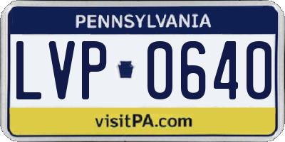 PA license plate LVP0640