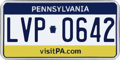 PA license plate LVP0642