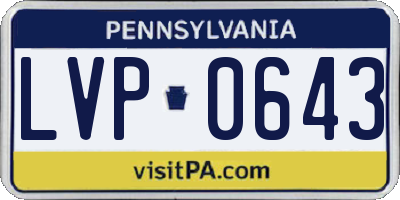 PA license plate LVP0643