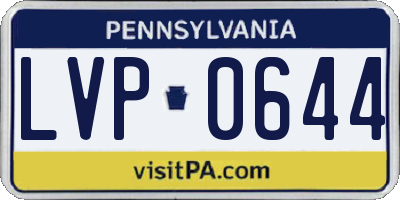 PA license plate LVP0644