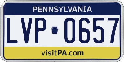 PA license plate LVP0657
