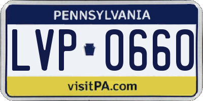 PA license plate LVP0660