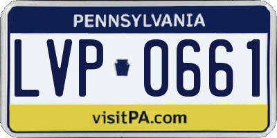 PA license plate LVP0661