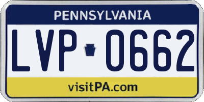 PA license plate LVP0662