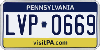 PA license plate LVP0669