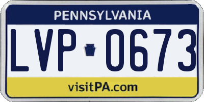 PA license plate LVP0673