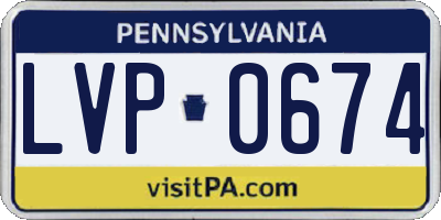 PA license plate LVP0674
