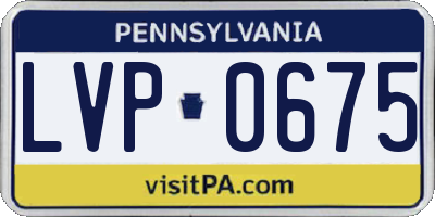 PA license plate LVP0675