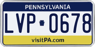 PA license plate LVP0678