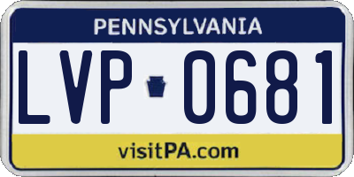 PA license plate LVP0681