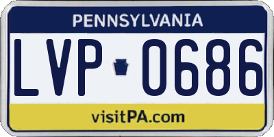 PA license plate LVP0686