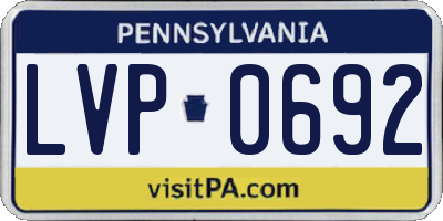 PA license plate LVP0692