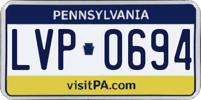 PA license plate LVP0694